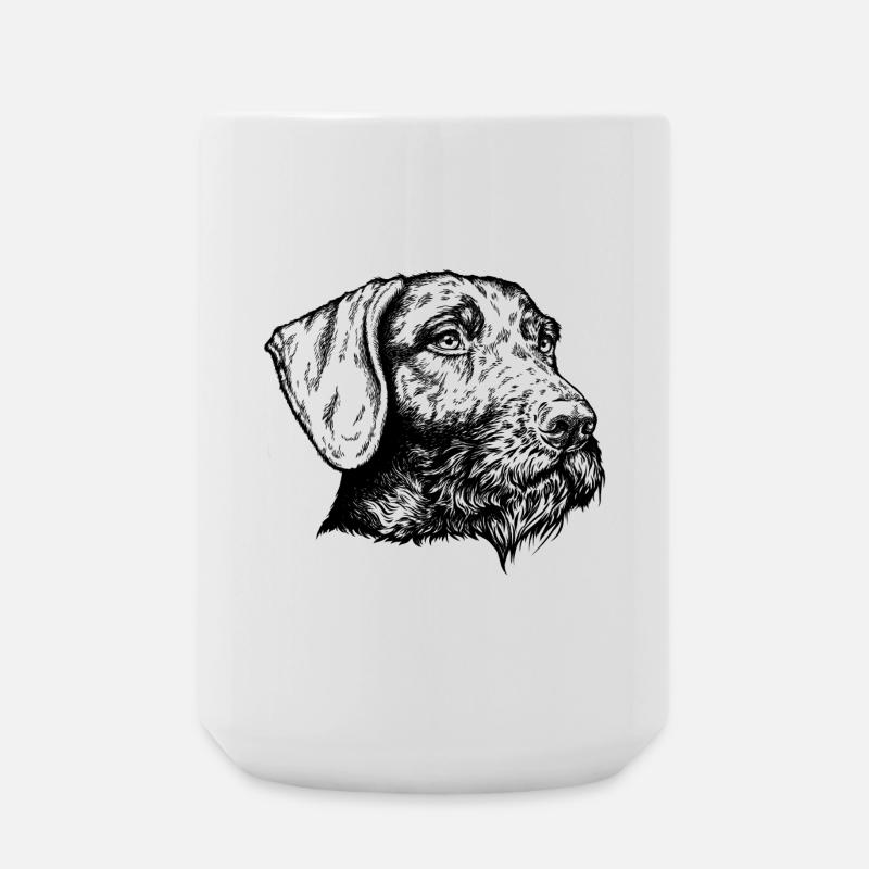 Deutsch Drahthaar Portrait - Große Tasse 440 ml - Weiß