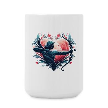 Mythischer Herz-Bogenschütze Illustration - Große Tasse 440 ml - Weiß - Vorne