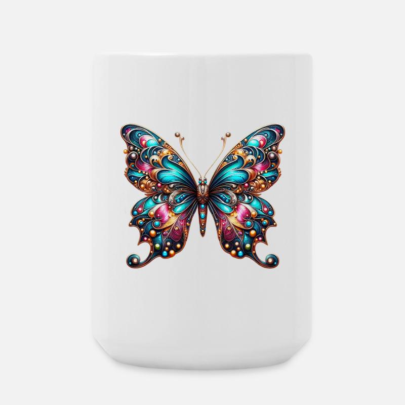 Schmetterling - Große Tasse 440 ml - Weiß