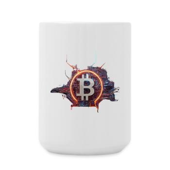 Cyber-Modern Bitcoin Design - Große Tasse 440 ml - Weiß - Vorne
