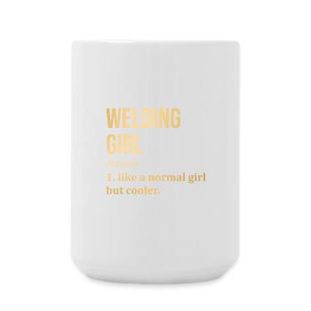 Schweißen - Große Tasse 440 ml - Weiß - Vorne