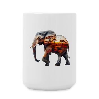 Elefant - Große Tasse 440 ml - Weiß - Vorne