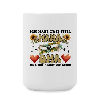 Mama und Oma Blumenherz - Große Tasse 440 ml - Weiß - Vorne