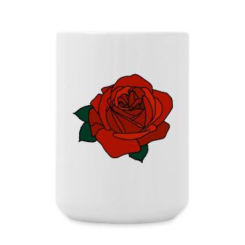 Rose rouge - Grande tasse 440 ml - blanc - Devant