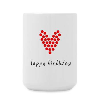 HAPPY BIRTHDAY. JOYEUX ANNIVERSAIRE. ANNIVERSAIRE. - Grande tasse 440 ml - blanc - Devant