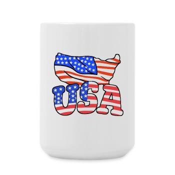 USA Amerikanische Flagge 4. Juli - Große Tasse 440 ml - Weiß - Vorne