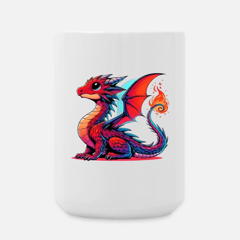 Drache - Große Tasse 440 ml - Weiß