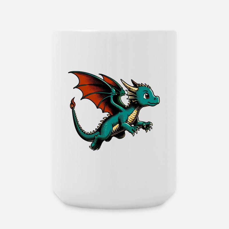Drache - Große Tasse 440 ml - Weiß