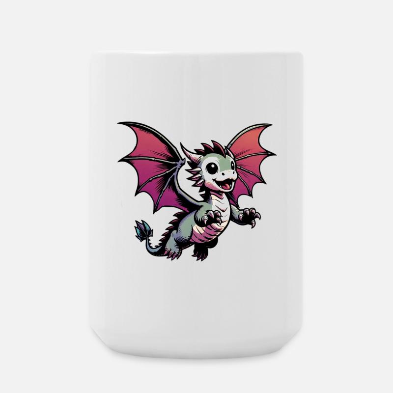 Drache - Große Tasse 440 ml - Weiß