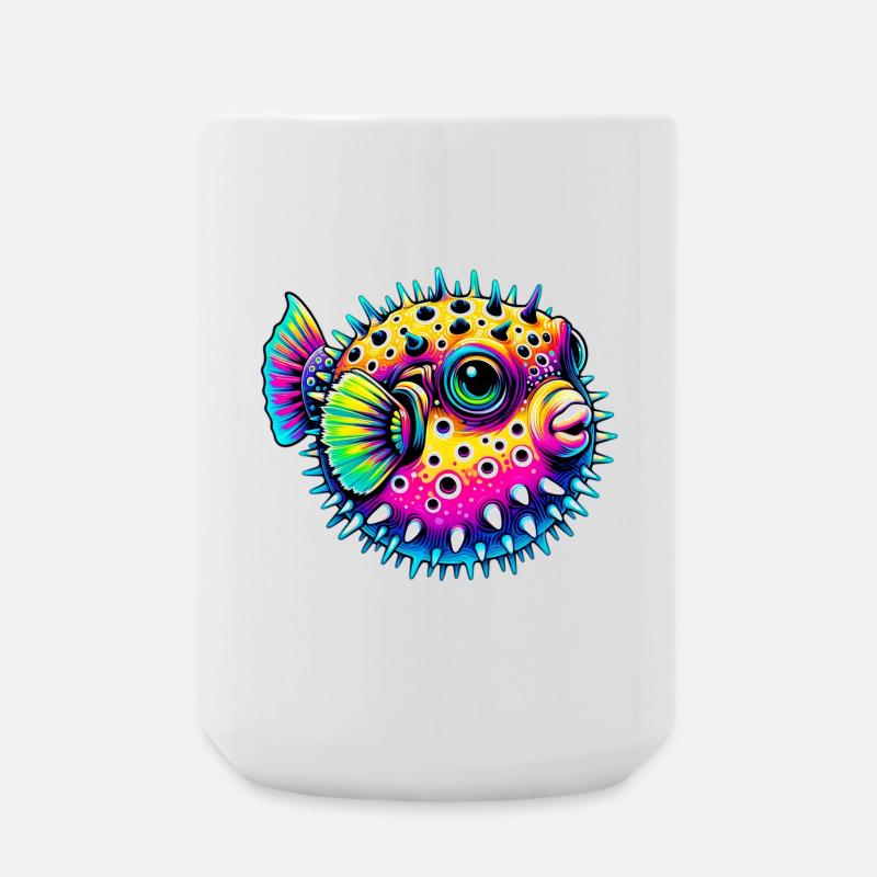 Kugelfisch - Große Tasse 440 ml - Weiß