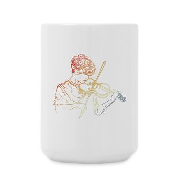 Violinist Boy - Large Mug 440 ml - white - Front