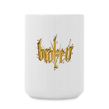 Calligraphie brisée Lettrage foncé - Grande tasse 440 ml - blanc - Devant