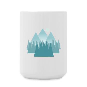 Astral mountain landscape in blue tones - Large Mug 440 ml - white - Front