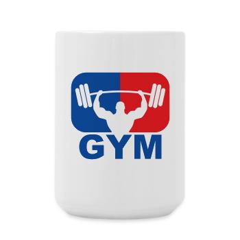 GYM Bodybuilding Weight - Large Mug 440 ml - white - Front