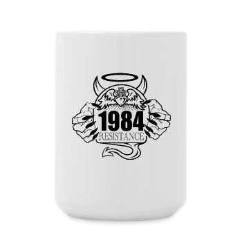 1984 Résistance – Rebelle contre la conception de contrôle - Grande tasse 440 ml - blanc - Devant