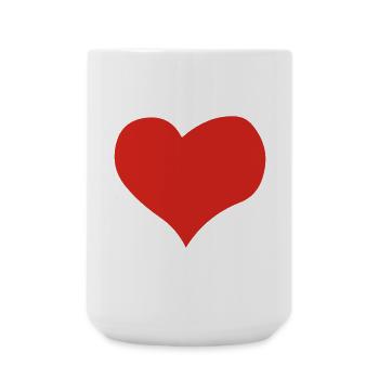 Heart I: One Color Tee Design - Large Mug 440 ml - white - Front