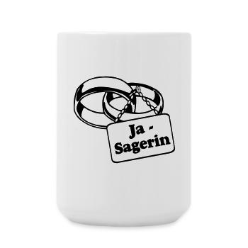 Junggesellenabschied , JGA Braut Ja Sagerin (25) - Große Tasse 440 ml - Weiß - Vorne