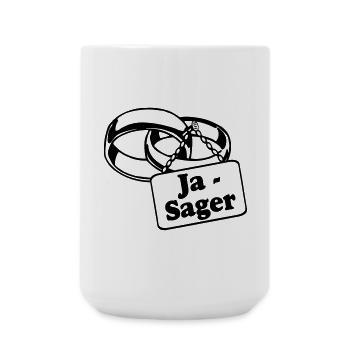 Junggesellenabschied, JGA Bräutigam - Ja Sager(25) - Große Tasse 440 ml - Weiß - Vorne