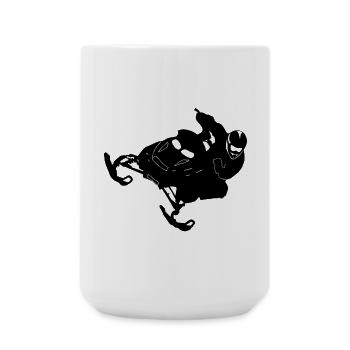 Snowmobil, Snowboarder, Snowboarden, - Große Tasse 440 ml - Weiß - Vorne