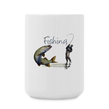 Fishing - Large Mug 440 ml - white - Front