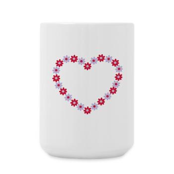 Heart of flowers - Large Mug 440 ml - white - Front