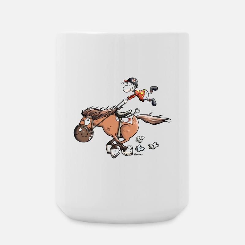 Rasendes Rennpferd - Große Tasse 440 ml - Weiß