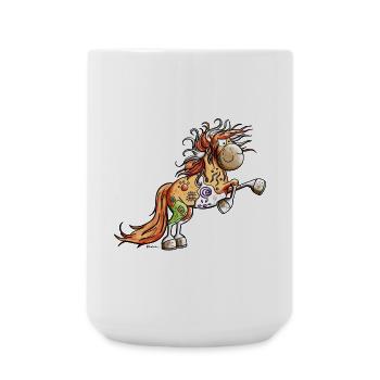 Wildes Indianer Pferd - Große Tasse 440 ml - Weiß - Vorne