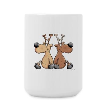 Rentier Freundschaft - Große Tasse 440 ml - Weiß - Vorne