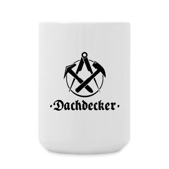 Dachdecker, Zunftlogo mit alter Schrift - Große Tasse 440 ml - Weiß - Vorne