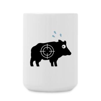 Wildschwein mit Angstschweiß und Fadenkreuz - Große Tasse 440 ml - Weiß - Vorne