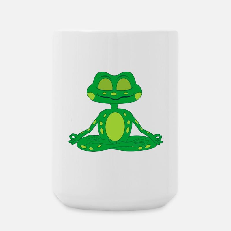 Zen-Meditationsfrosch - Große Tasse 440 ml - Weiß