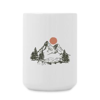 Mountain Nature Tents Camping stars forest gift - Large Mug 440 ml - white - Front