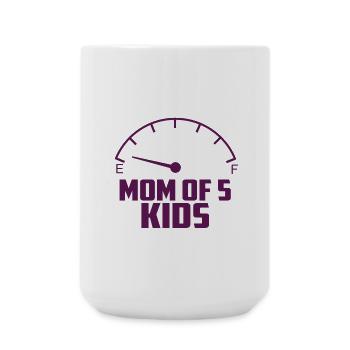Mère de 5 enfants - Grande tasse 440 ml - blanc - Devant