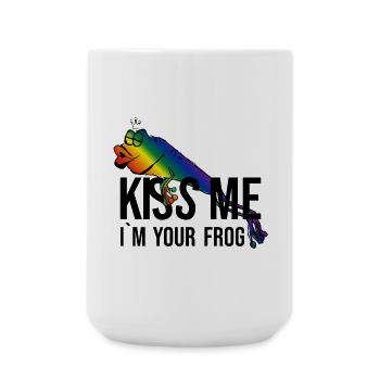 Grenouille - Princesse - Kiss -Kiss me - Grande tasse 440 ml - blanc - Devant