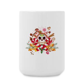 Gingerbread Man Sugar Skull Decor for Christmas - Large Mug 440 ml - white - Front