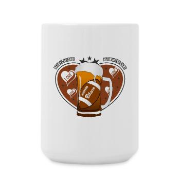 Football et bière - Grande tasse 440 ml - blanc - Devant