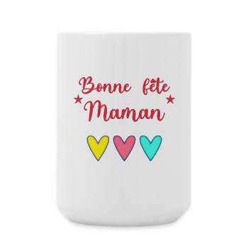 BONNE FÊTE MAMAN. MAMAN. FÊTE DES MÈRES. JE T'AIME - Grande tasse 440 ml - blanc - Devant