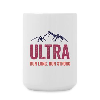 Ultra Running - Run Long. Courez fort. - Grande tasse 440 ml - blanc - Devant