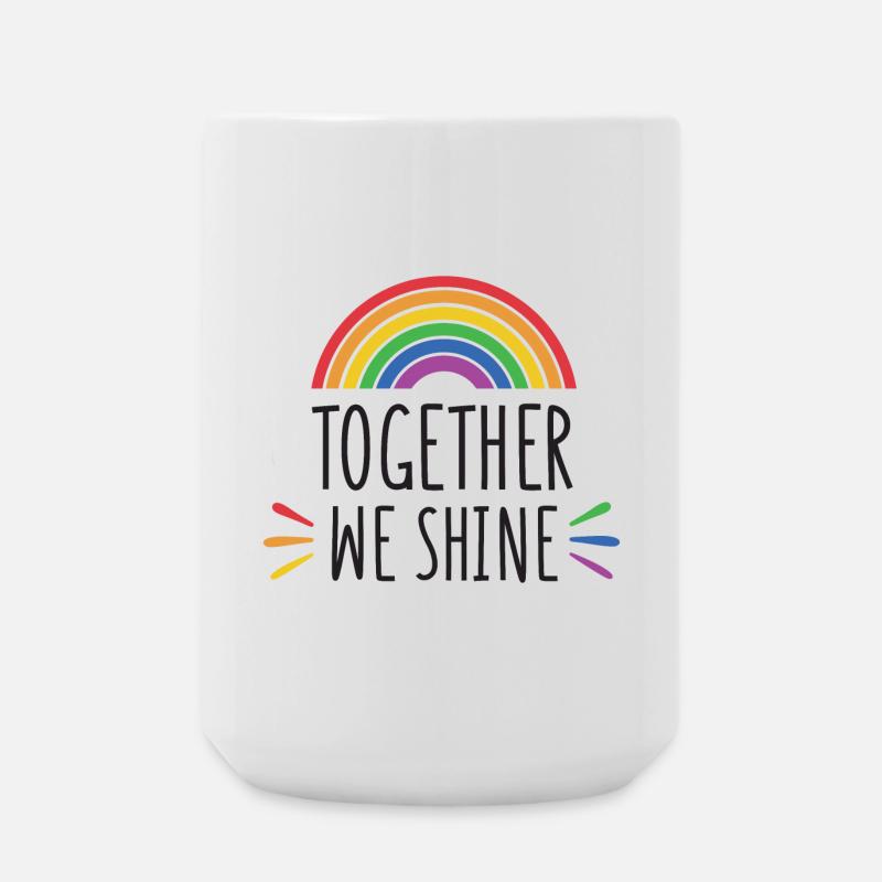Pride Month - Gemeinsam glänzen wir - Große Tasse 440 ml - Weiß