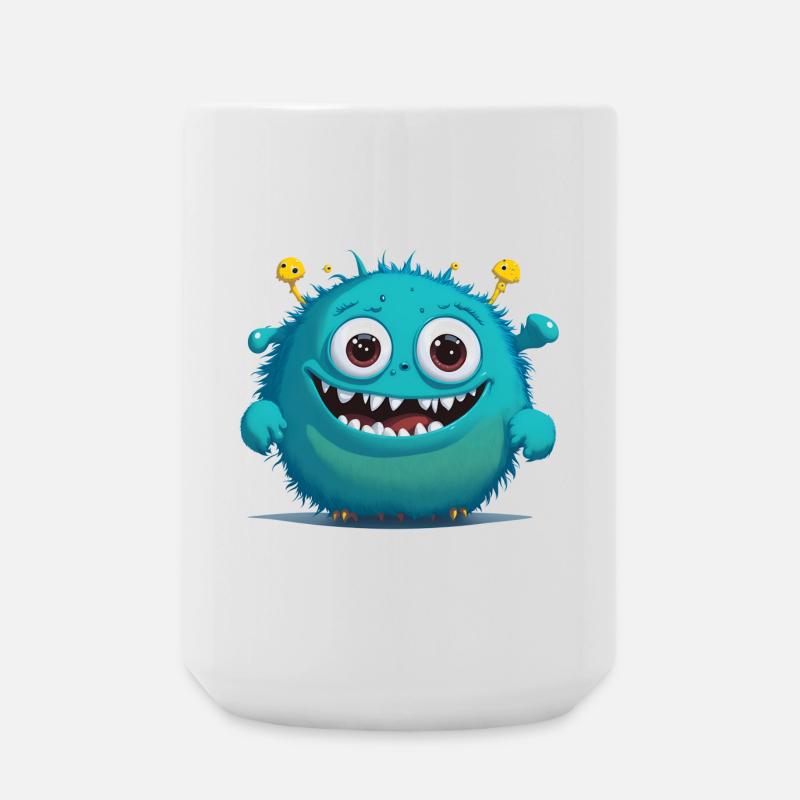 kleines blaues Monster - Große Tasse 440 ml - Weiß