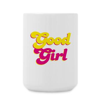 Good Girl Retro Pink Energy Girl Power Vibes - Large Mug 440 ml - white - Front