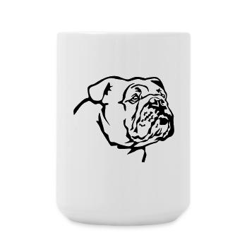 Tête de bouledogue anglais - Grande tasse 440 ml - blanc - Devant