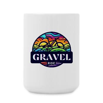 Gravel Ride Sunset Cyclist - Große Tasse 440 ml - Weiß - Vorne