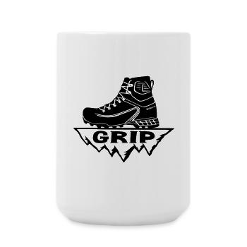 Wanderschuh [Schwarz] - Große Tasse 440 ml - Weiß - Vorne
