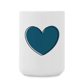 blue heart gift - Large Mug 440 ml - white - Front
