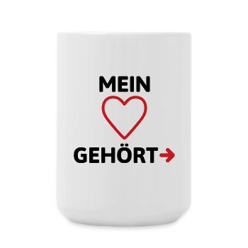 Mein Herz gehört ...? Valentinstag - Große Tasse 440 ml - Weiß - Vorne