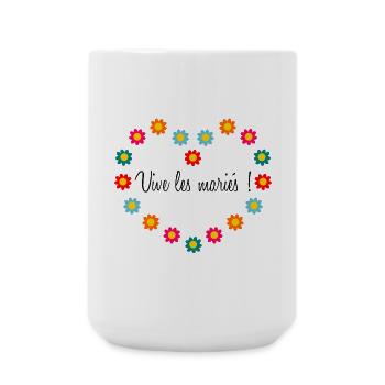 CŒUR. CŒURS. SAINT VALENTIN. LOVE. AMOUR. COUPLE. - Grande tasse 440 ml - blanc - Devant
