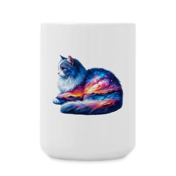 Katze - Große Tasse 440 ml - Weiß - Vorne
