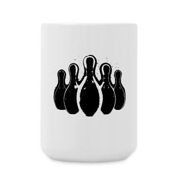 Bowling Grafik - Große Tasse 440 ml - Weiß - Vorne