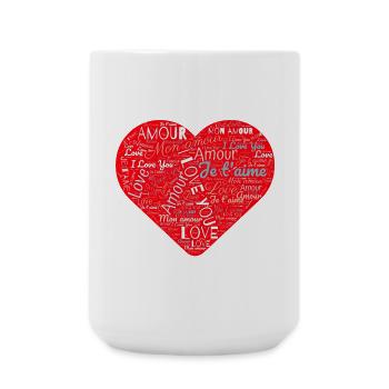 LIEBE. PAAR. ICH HABE GERADE GEHEIRATET. Junggesellinnenabschied. VALENTINSTAG. - Große Tasse 440 ml - Weiß - Vorne